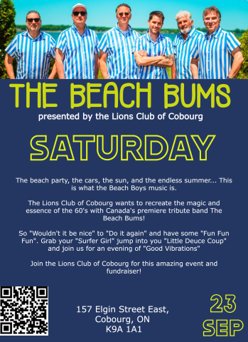 The Beach Bums - Sept 23 - Cobourg Lions Club