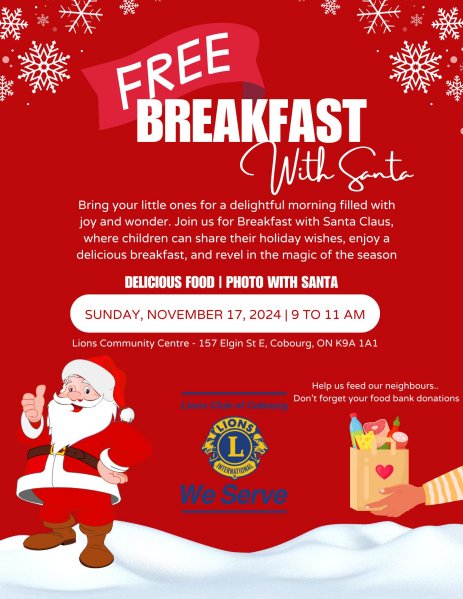 Cobourg Lions Breakfast with Santa