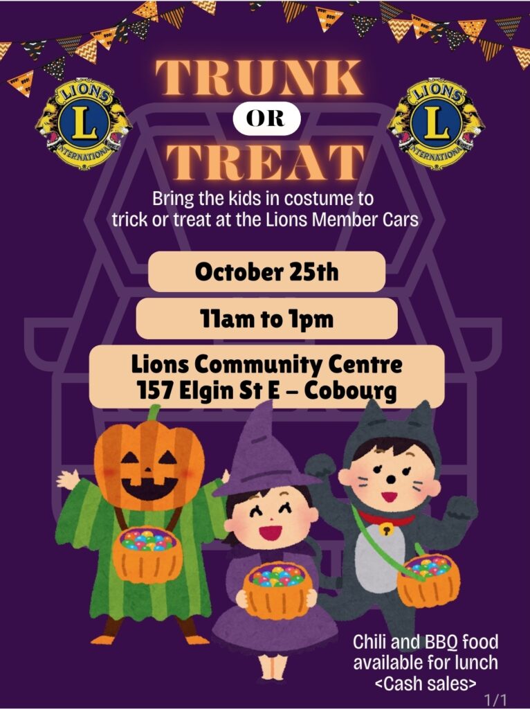 Trunk or Treat poster for Oct 25 2025